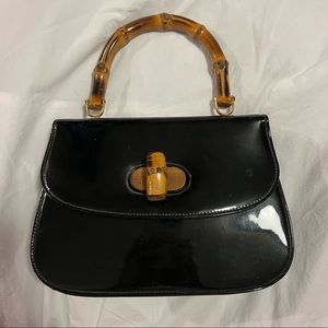 Vintage 1950s patent leather evening purse handbag. EUC!